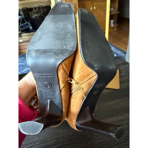 Predictions Leather Collection Suede Fringe Zip Boots Sz. 7.5 - Picture 3 of 8